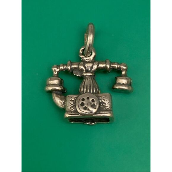 Phone French Style Sterling Silver Jewelry Charm #communicate - Picture 1 of 4